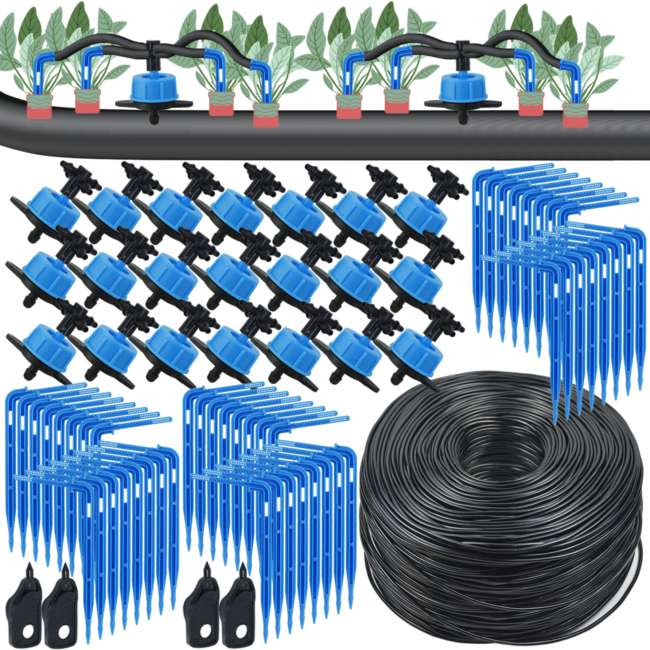 Irrigation Drip Tape - KESLA Drip Irrigation Kit 10-100M 4Way