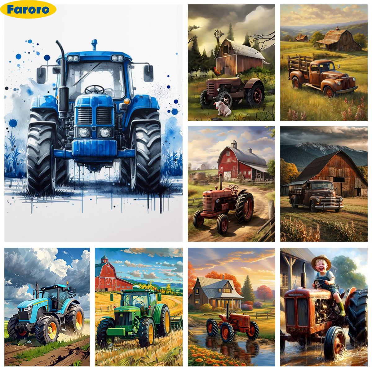 Agriculture Farming Kit - Tractor Diamond Painting Kit Agricultural vehicles
