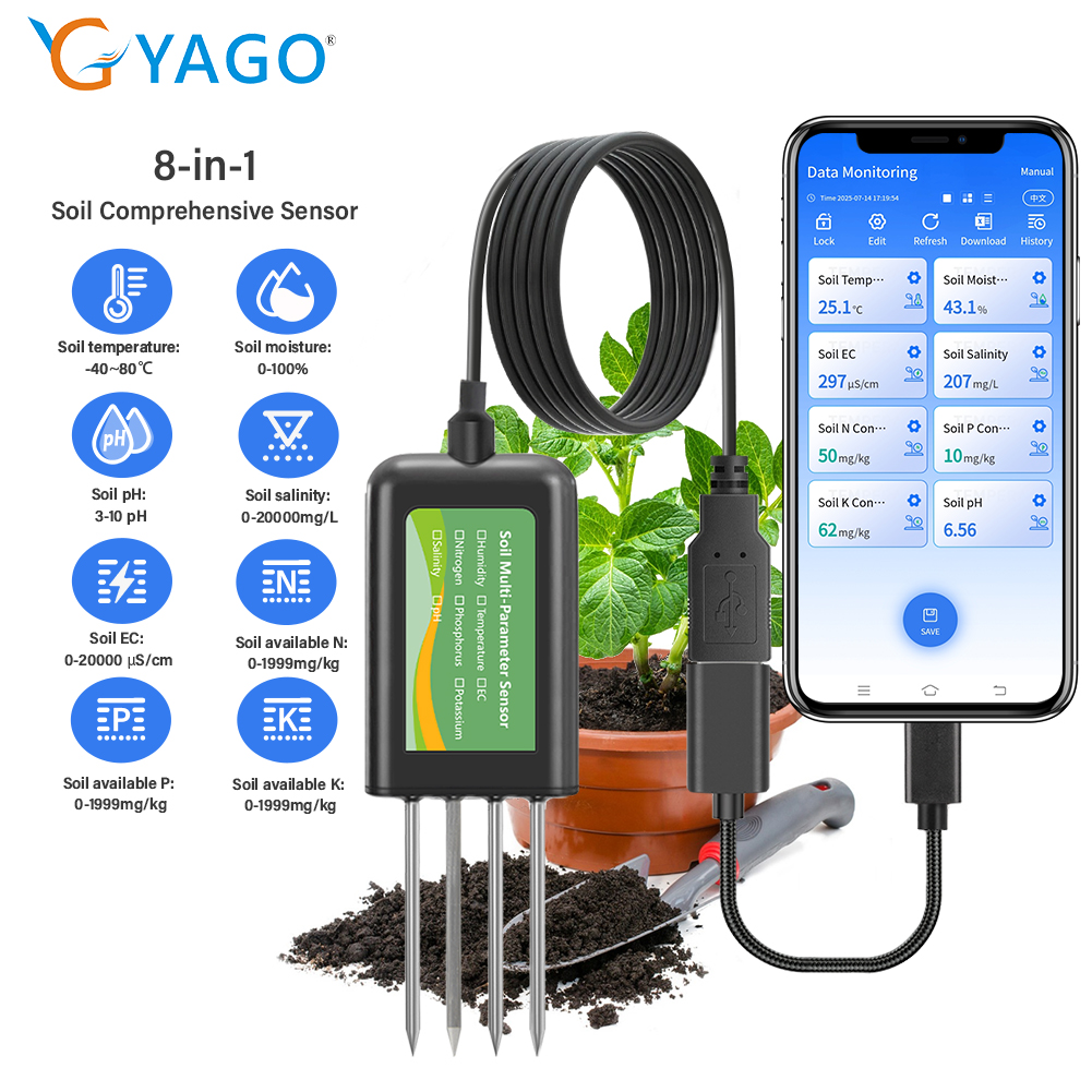 Precision Farming Smart Agriculture - YAGO Soil Sensor 8 in 1