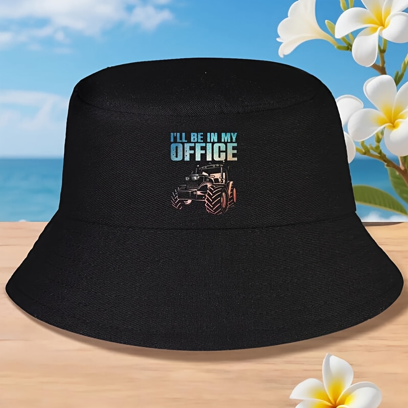 Agriculture Farming Hats - Men' Tractor-Themed Bucket Hat Suitable for