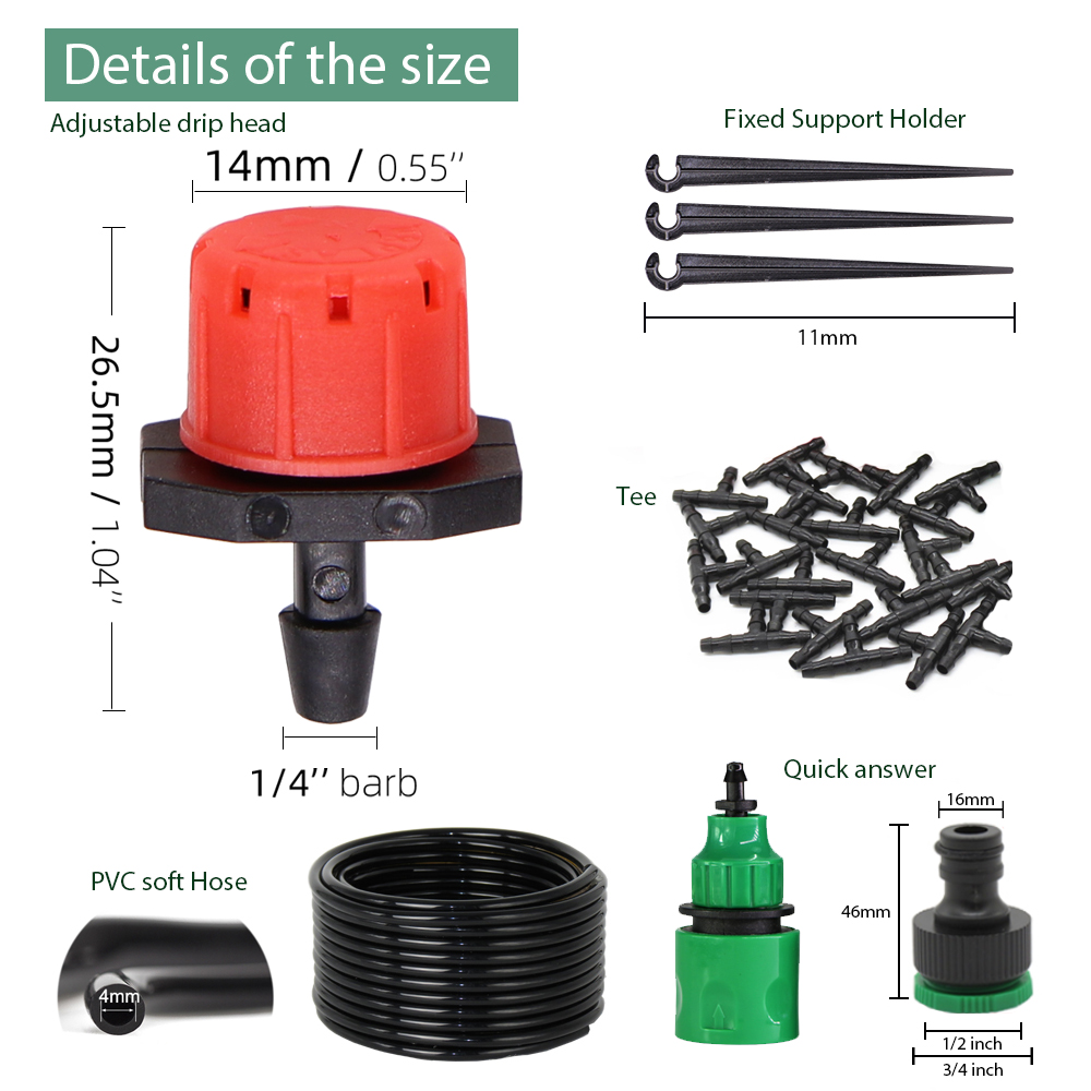 50-5M 1/4'' Hose Adjustable Dr – Irrigation Drip Tape Bewertung und Preis